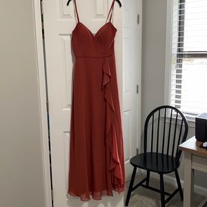 Azazie Naeem Terracotta bridesmaid dress size 6
